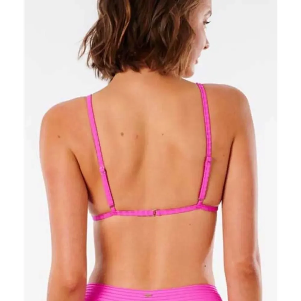 Rip Curl Premium Surf Banded Fixed Tri Bikini Light Blue Bikini Top XL - Picture 4 of 11
